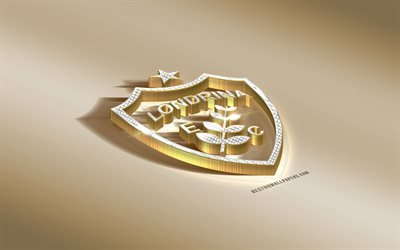 Londrina Esporte Clube, Brazilian football club, golden silver logo, Londrina, Parana, Brazil, Serie B, 3d golden emblem, creative 3d art, football