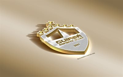 Cuiaba CE, Brazilian football club, oro argento logo, Cuiaba, Brasile, campionato di Serie B, 3d, dorato, emblema, creativo, arte 3d, calcio, Cuiaba Esporte Clube