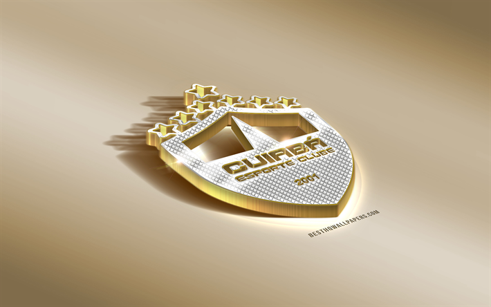 Crici&#250;ma EG, Brasiliansk fotboll club, golden silver logotyp, Crici&#250;ma, Brasilien, Serie B, 3d gyllene emblem, kreativa 3d-konst, fotboll, Crici&#250;ma Esporte Clube