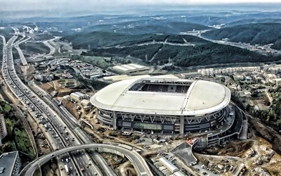 Turk Telekom Arena, panorama, HDR, soccer, Galatasaray Stadium, Istanbul, aerial view, Turkey, turkish stadium, Galatasaray Arena, Galatasaray SK
