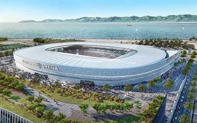 Cagliari Arena, proyectos 3D, el Cagliari estadio, vista a&#233;rea, f&#250;tbol, estadio de f&#250;tbol, Cagliari, Italia, Cagliari Calcio, italiano estadio