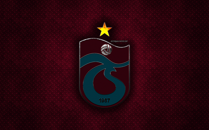 Trabzonspor, Turco futebol clube, roxo textura do metal, logotipo do metal, emblema, Trabzon, A turquia, Super Liga, arte criativa, futebol