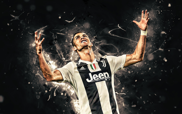 Cristiano Ronaldo, hands up, ポルトガル語サッカー選手, ユベントスFC, 目標, イタリア, CR7ゃ, ユヴェント, サッカー星, サッカー, エクストリーム-ゾー, ストライカー, ネオン, CR7, 抽象画美術館