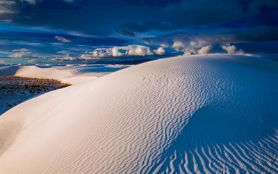 gesso dunas, White Sands National Park, Novo M&#233;xico, areia branca, dunas, bela paisagem, EUA