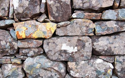 harmaa kivi sein&#228;&#228;n, l&#228;hikuva, kivi tekstuurit, harmaa grunge tausta, makro, harmaat kivet, kivi taustat, harmaa taustat, harmaa kivi