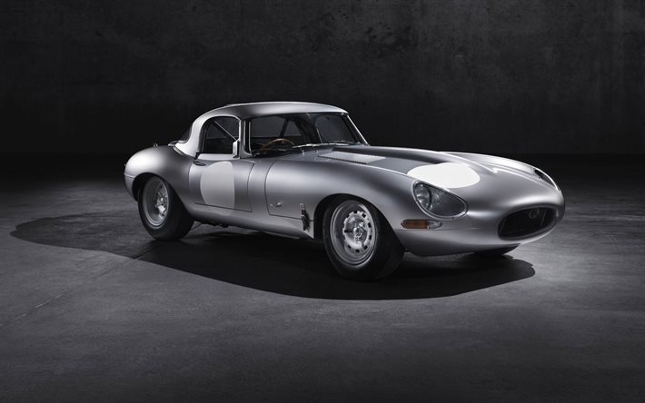 Jaguar E-Type, 1963, coup&#233; d&#39;argent, voitures r&#233;tro, de l&#39;argent de Type E, voitures Britanniques, Jaguar