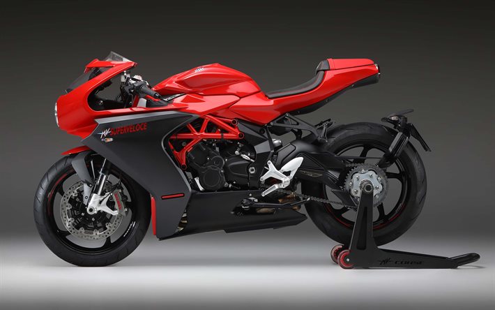 MV Agusta Superveloce800, 2020, 側面, スポーツバイク, 黒と赤Superveloce800, イタリアのスポーツ自転車, MV Agusta