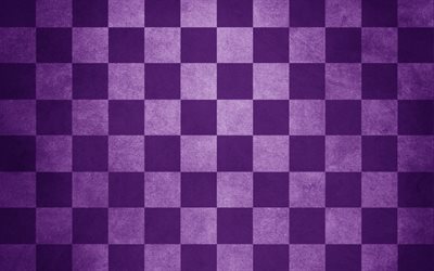 roxo textura quadriculada, Tabuleiro de xadrez, a textura do papel, fundo de papel quadriculado