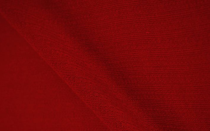 tessuto rosso texture, onde texture tessuto, tessuto di colore rosso di sfondo, rosso, onde texture