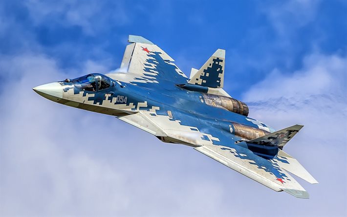 Descargar fondos de pantalla Su-57, PAK FA ruso jet de combate ...