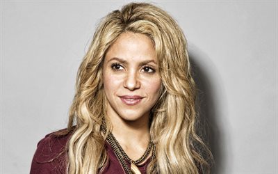 Shakira, Colombian singer, portrait, burgundy dress, photoshoot, Shakira Isabel Mebarak Ripoll