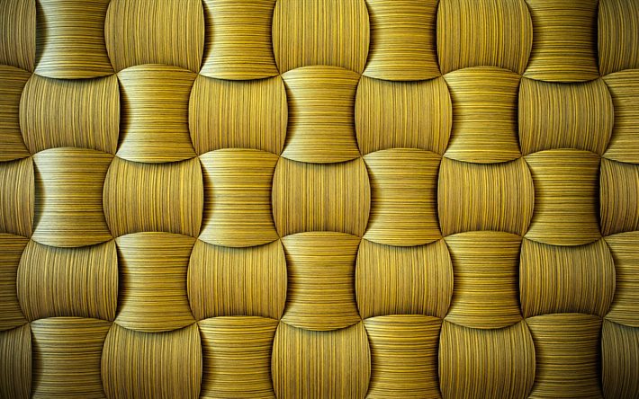 amarillo de textura en 3D, cester&#237;a texturas, amarillo, antecedentes, 3D tejido de texturas, arte 3D, tejido