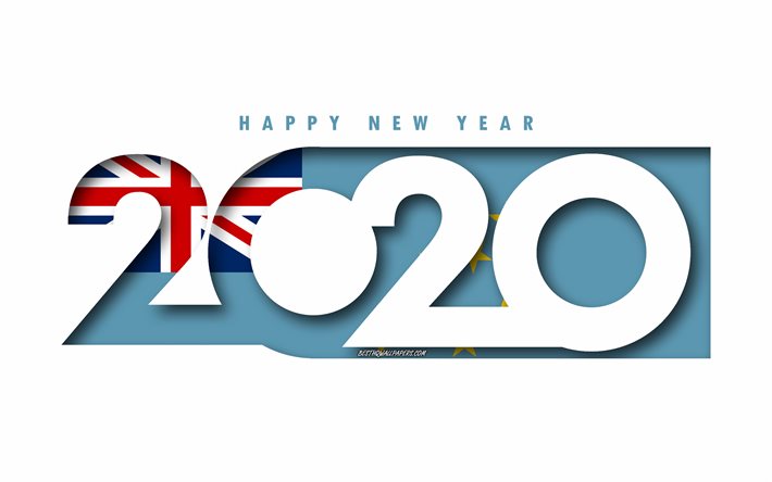 2020 Tuvalu, Tuvalu, beyaz arka plan, Mutlu Yeni Yıl Tuvalu, 3d sanat Bayrağı, 2020 kavramlar, Tuvalu bayrağı, 2020 Yeni Yıl, 2020 Tuvalu bayrağı