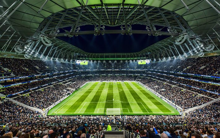 Tottenham Hotspur Stadium, match, HDR, Londra, Inghilterra, campo di calcio, inglese Stadio di Calcio, Premier League, il Tottenham Hotspur