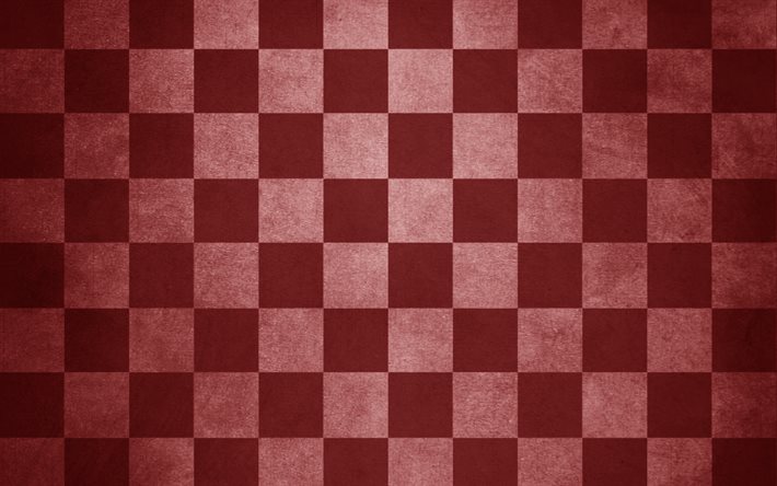 vermelho xadrez textura, Tabuleiro de xadrez, a textura do papel, vermelho xadrez papel de fundo