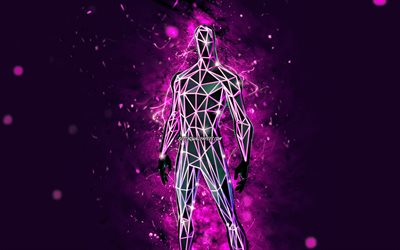 Hedron, 4k, luzes de neon violeta, Fortnite Battle Royale, personagens de Fortnite, Hedron Skin, Fortnite, Hedron Fortnite