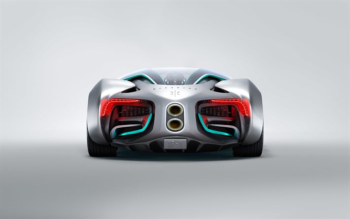 Hyperion XP-1, 4K, back view, 2022 cars, hypercars, minimalism, 2022 Hyperion XP-1