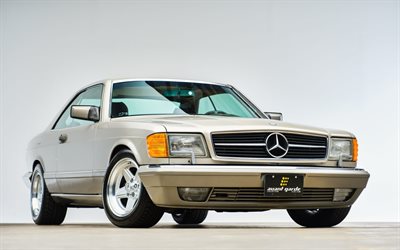 Mercedes-Benz W126, 1981, C126, S-Class, retro arabalar, g&#252;m&#252;ş C126, alman arabaları, Mercedes-Benz