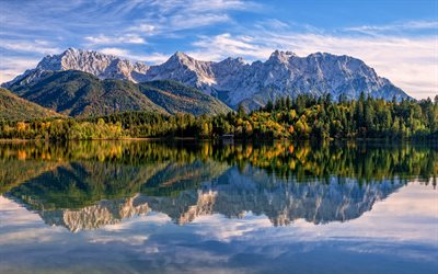 4K, Karwendel, autumn, Alps, Bavaria, Germany, mountains, beautiful nature, Europe