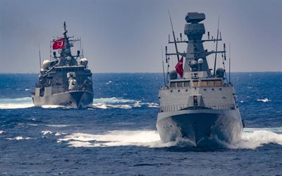 TCG Burgazada, F513, Marinha turca, corveta turca, TCG Barbaros, F244, fragata da classe Barbaros, F-513, F-244, navios de guerra turcos