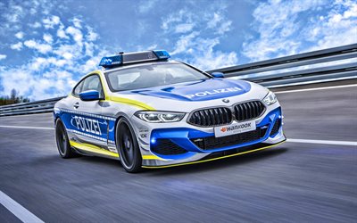BMW 850i xDrive Coupe, 2021, saksalainen poliisi, Hankook Ventus S1, saksalainen poliisiauto, BMW 8, Saksa, BMW