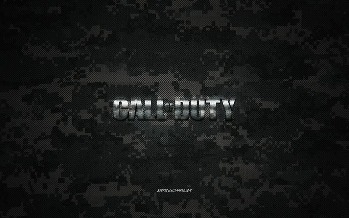 Call of Duty, green camouflage texture, Call of Duty logo, military texture, Call of Duty metal emblem, camouflage texture