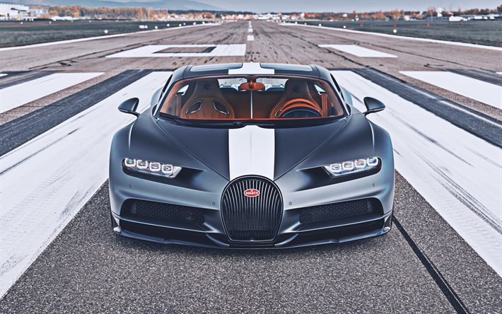 Bugatti Chiron Sport, 4k, &#246;nden g&#246;r&#252;n&#252;m, 2020 arabalar, s&#252;per arabalar, 2020 Bugatti Chiron, hiper otomobiller, Bugatti
