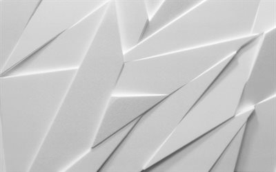Texture blanche 3D, texture g&#233;om&#233;trique blanche, fond blanc 3d, texture blanche de gypse 3d, fond cr&#233;atif blanc