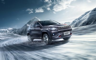 Jeep Compass Trailhawk, 4k, offroad, 2021 carros, CN-spec, SUVs, 2021 Jeep Compass Trailhawk, carros americanos, Jeep