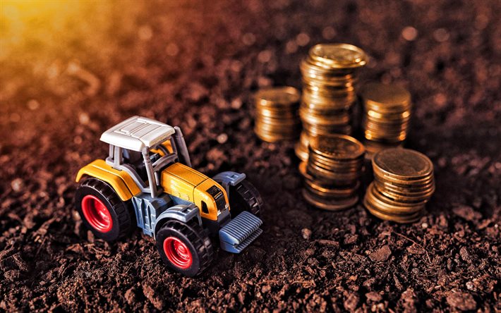 jouet tracteur, revenus de la culture, agro-industrie, cultures agricoles en croissance, tracteur