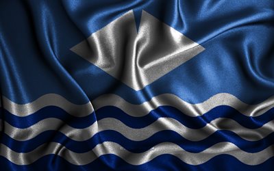 Isle of Wight flag, 4k, silk wavy flags, english counties, Flag of Isle of Wight, fabric flags, 3D art, Isle of Wight, Europe, Counties of England, Isle of Wight 3D flag, England