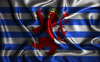 Luxemburgs flagga, 4k, v&#229;giga sidenflaggor, belgiska provinser, Luxemburgs dag, tygflaggor, 3D-konst, Luxemburg, Europa, Belgiens provinser, Luxemburgs 3D-flagga, Belgien