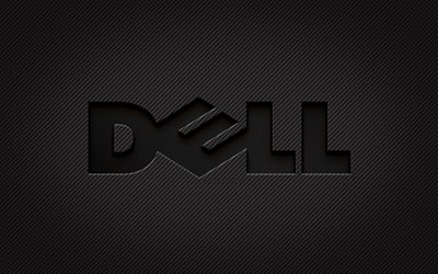 Dell carbon logo, 4k, grunge art, carbon background, creative, Dell black logo, brands, Dell logo, Dell