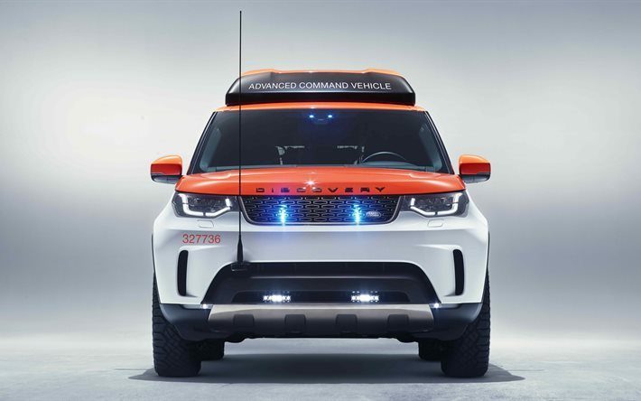 Land Rover Discovery, 2017, Projektet Hj&#228;lte, Off-road bilar, 4k, rescue bil, Land Rover