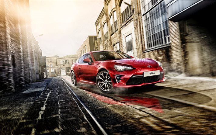 Toyota 86, 2017, City, sports coupe, red 86, Japanese cars, Toyota