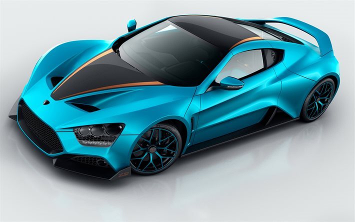 Zenvo ST1 GT, 10th Anniversary, 2017, Blue supercar, sports cars, Zenvo