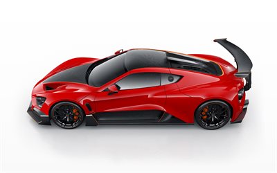 Zenvo TSR-S, 2019, view from above, red hypercar, new sports cars, Zenvo