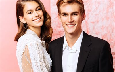 Kaia Gerber, Presley Gerber, models, brother and sister, photoshoot, portraits, children Cindy Crawford