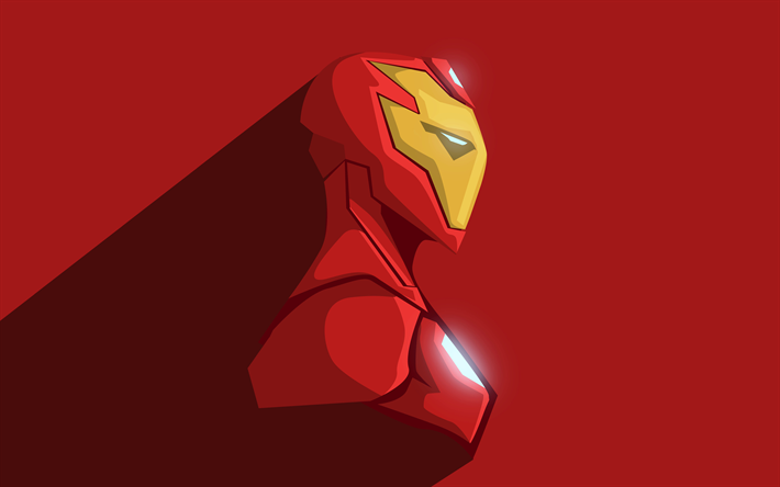 4k, Iron Man, m&#237;nimo, de superh&#233;roes, de arte, de IronMan