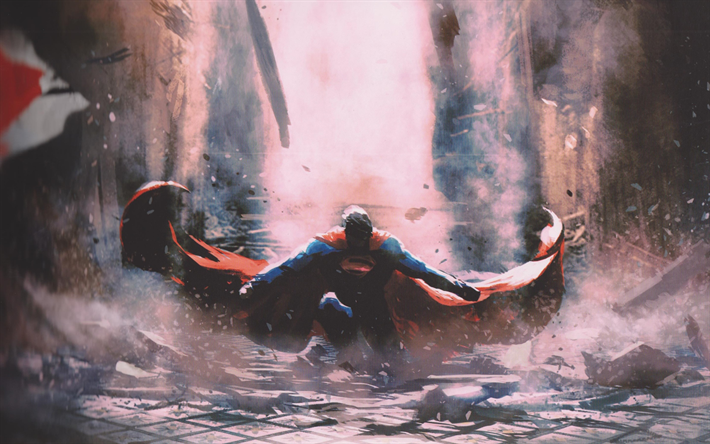 スーパーマン, 美術, 嵐, 通り, DCコミック, Justice League