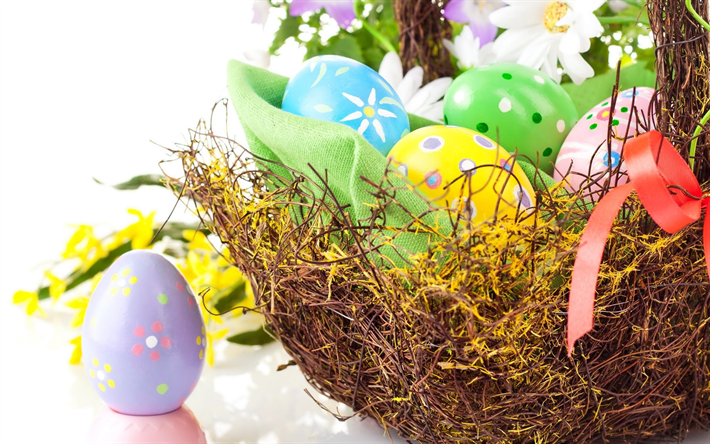 Easter basket, Happy Easter, easter eggs, easter decoration, Easter