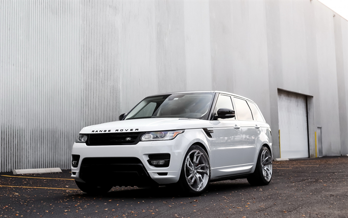 Land Rover, Range Rover Sport, 2018, exterior, new white Range Rover, tuning, luxury SUV