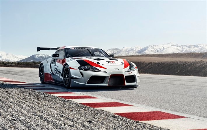 Toyota GR Supra Racing Concept, 2018 cars, sportscars, raceway, Toyota