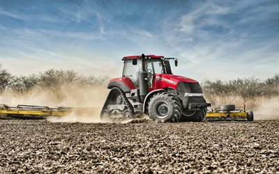 Case IH Magnum 380 CVT, 4k, plowing field, 2019 tractors, agricultural machinery, HDR, agriculture, harvest, tractor in the field, Case