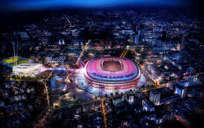 download wallpapers new camp nou 4k aerial view estadio fc barcelona nightscapes soccer football stadium barcelona stadium camp nou barcelona arena new camp nou at night spain barcelona fc barca for desktop spain barcelona fc barca
