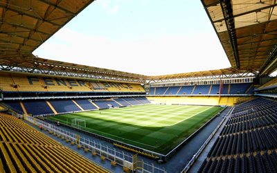 Sukru Saracoglu Stadium, Fenerbahce Stadium, Istanbul, Turkey, Turkish football stadium, inside view, football field, stadiums, Fenerbahce Sukru Saracoglu