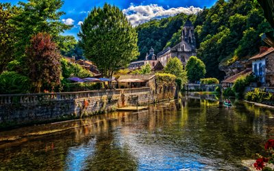Brantom, summer, river, Aquitaine, France, Europe, beautiful nature, HDR