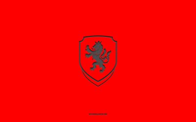 Czech Republic national football team, red background, football team, emblem, UEFA, Czech Republic, football, Czech Republic national football team logo, Europe