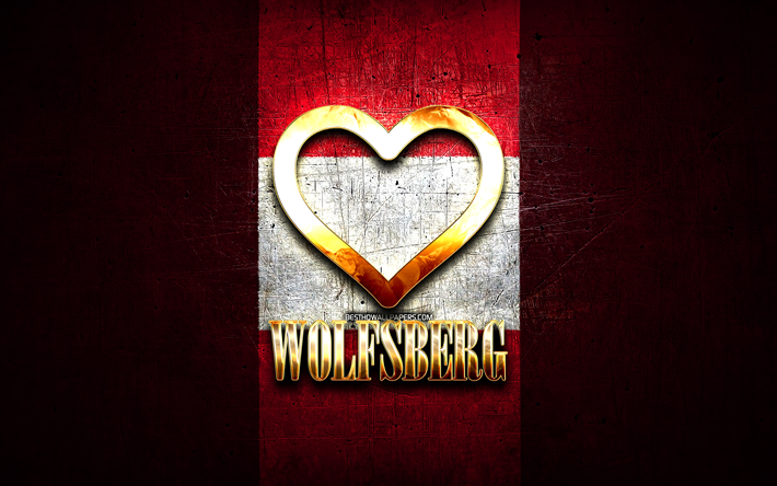 I Love Wolfsberg, austrian cities, golden inscription, Day of Wolfsberg, Austria, golden heart, Wolfsberg with flag, Wolfsberg, Cities of Austria, favorite cities, Love Wolfsberg
