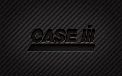 Case IH carbon logo, 4k, grunge art, carbon background, creative, Case IH black logo, brands, Case IH logo, Case IH